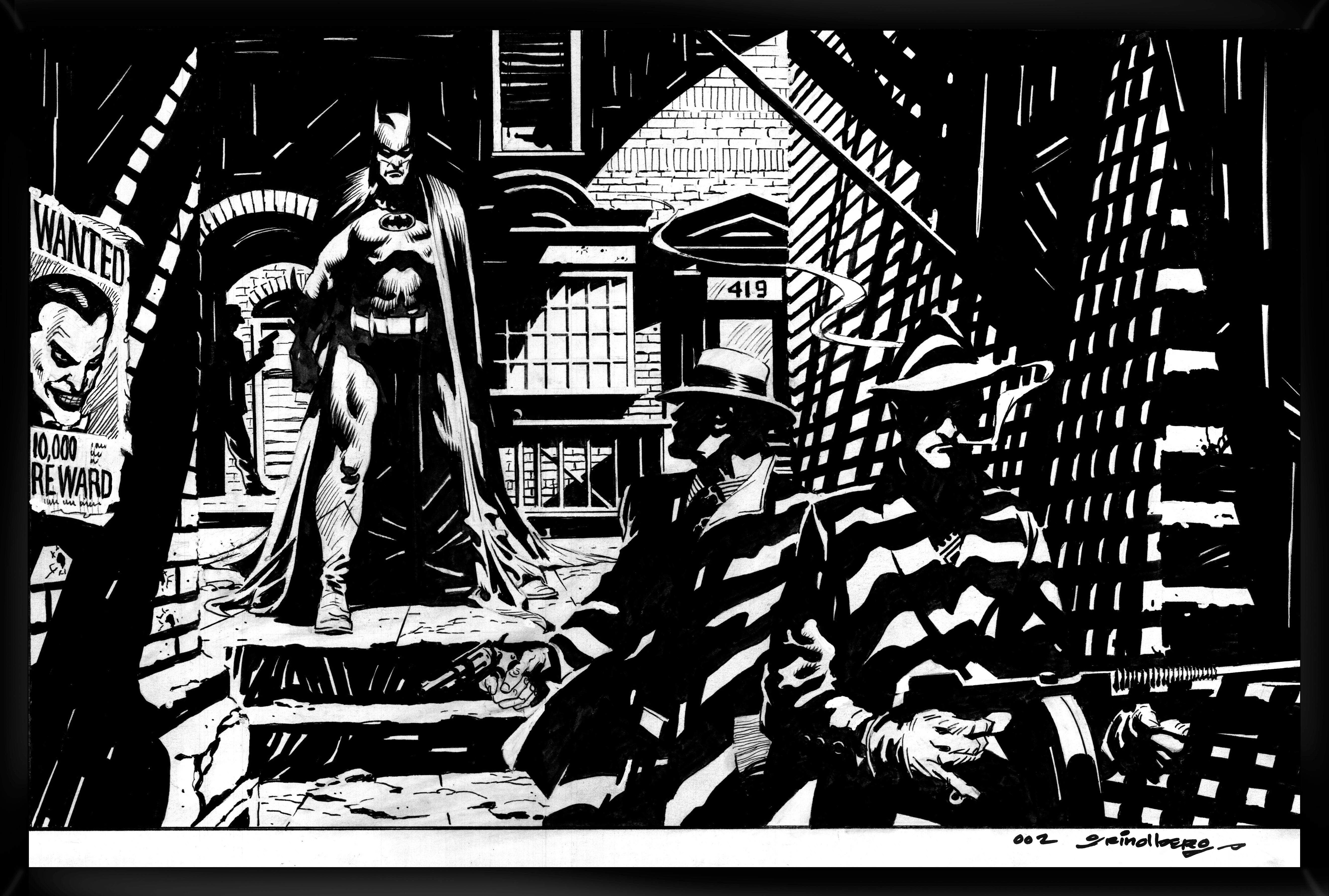 BATMAN DEAD END POSTER V.1 - SIGNED 002 - TOM GRINDBERG