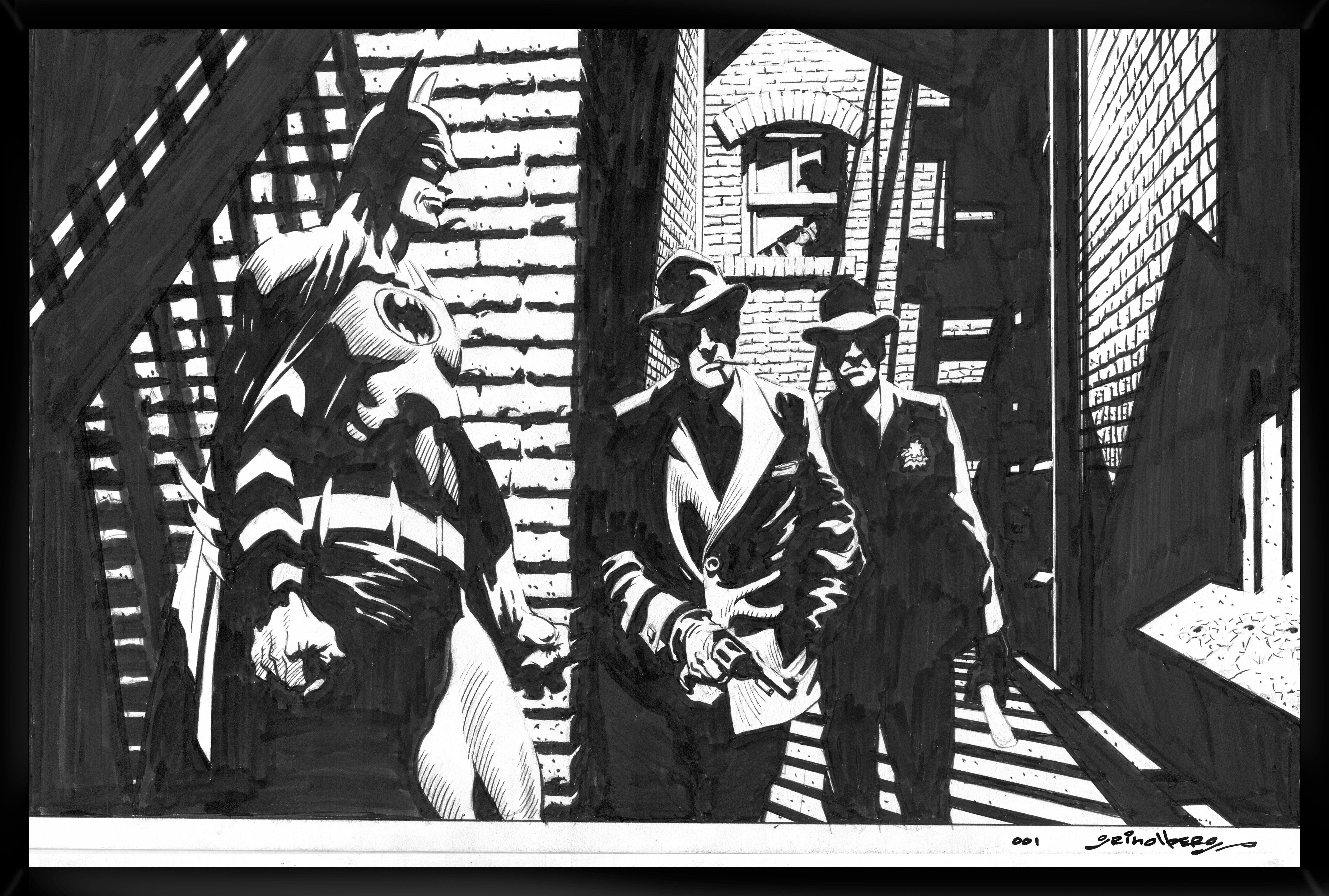 BATMAN DEAD END POSTER V.2 - SIGNED 001 - TOM GRINDBERG