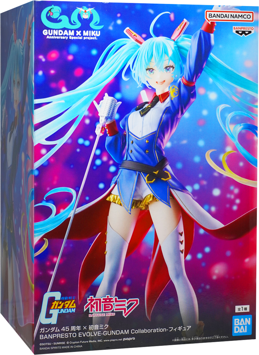 BANPRESTO – Gundam 45th Anniversary × Hatsune Miku EVOLVE-GUNDAM Collaboration Figure